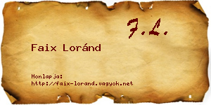 Faix Loránd névjegykártya